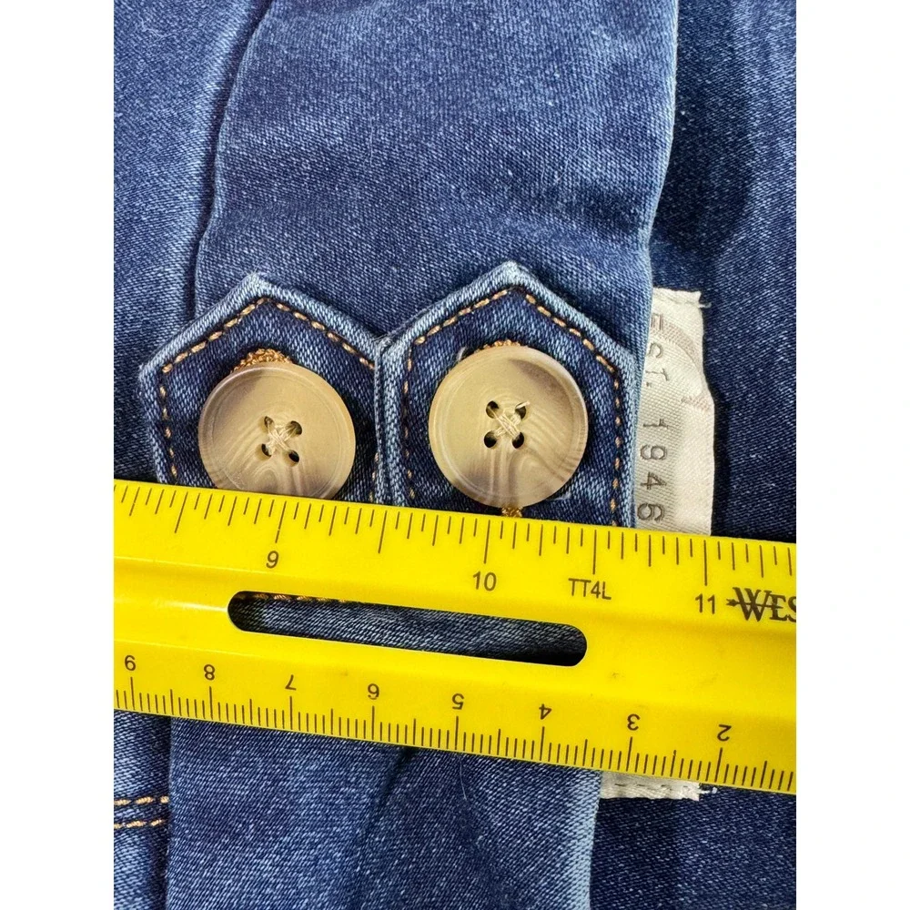 Cato's Denim Shorts Womens 18/20W Blue New High Rise Double Button Medium Wash